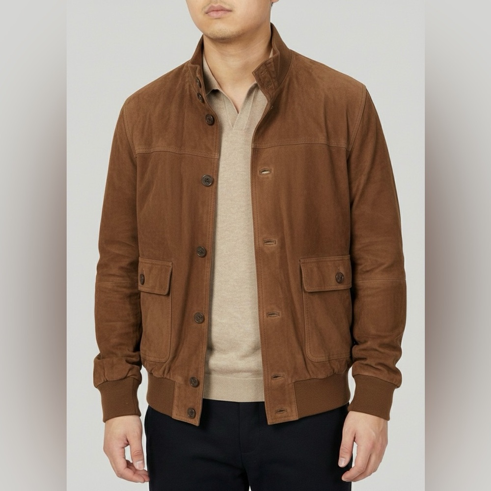Brooks Brothers 346 genuine suede bomber Large
